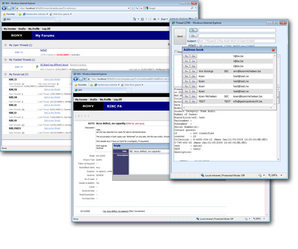 Forum webappicatie ontwikkeld voor Sony