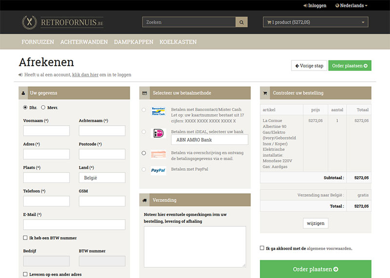 Webshop met gebruiksvriendelijk en kort betalingsproces