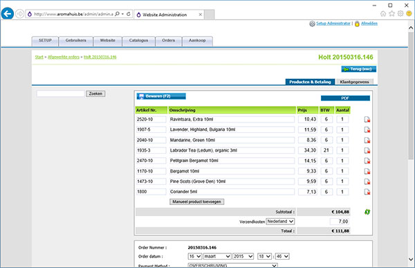 Webshop met orderopvolging